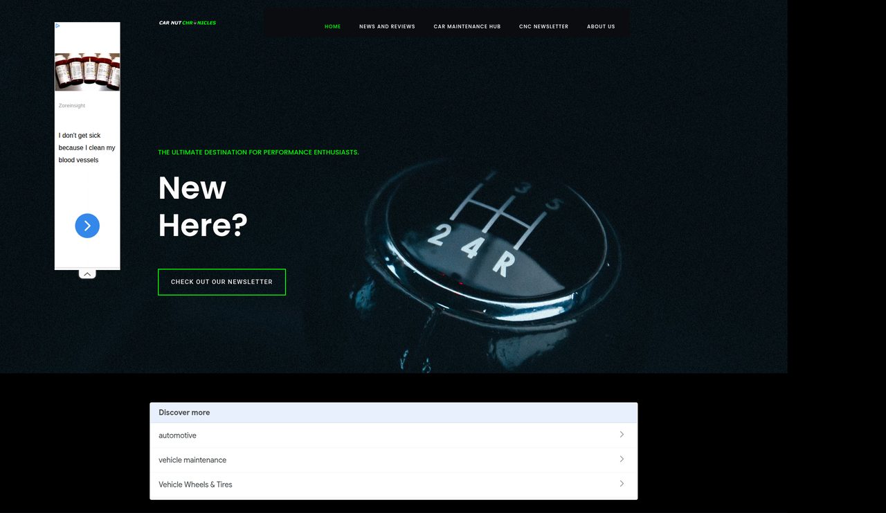 Car Nut Chronicles homepage