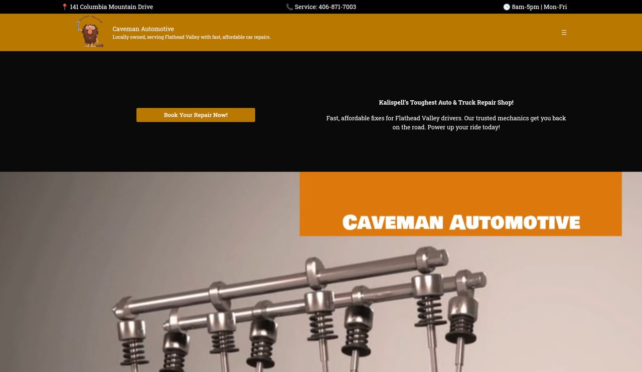 Caveman Automotive homepage